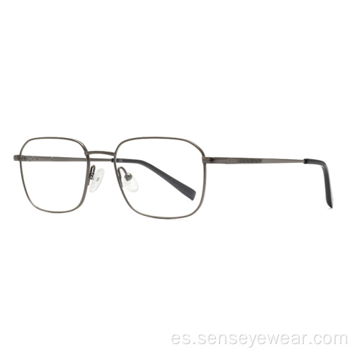 Square unisex titanium óptico anteojo marco de gafas